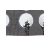 Moon Pine Tree - Striscione natalizio per creare atmosfera, 119,4 x 180,3 cm, per Natale, feste notturne, riunioni di amici