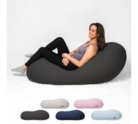 Moon Pod - Poltrona a sacco per adulti, color antracite, la poltrona a sacco Zero Gravity per stress, comfort e relax profondo tutto il giorno, supporto ergonomico ultra morbido per schiena e collo