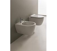 Moon Senza brida Scarabeo filomuro 54 cm Wc + bidet + coprivaso : Coprivaso - Chiusura tradizionale