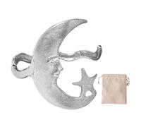 Moon Star Bracelet, Open Cuff Design, Romantic Celestial Pattern, Adjustable Stylish Jewelry, Star and Moon Bracelets for Women Girls, Ideal for Birthdays Anniversaries Valentine's Day 3.15x3.15in