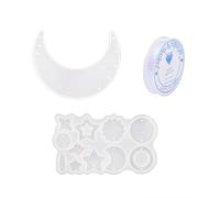 Moon Star - Set di 3 campanelle a vento in resina per fai da te, forma in silicone per artigianato, decorazione per la casa, da appendere alla parete (set A)