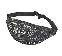 Moon Stars and Planets Marsupio a tracolla per donne e uomini, grande marsupio alla moda per viaggi, corsa, marsupio unisex, So che i piani ti hanno dichiarato Signore, Taglia unica