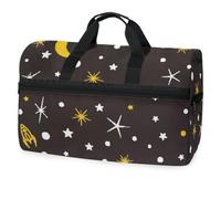 Moon Stars Planets Space Travel Borsone per uomini, donne, ragazzi, ragazze, adolescenti, borsa da palestra oversize con scomparto per scarpe, per la notte, il fine settimana, yoga, allenamento, borsa