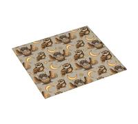 Moon Stars - Tappetino scolapiatti con gufi, 40,6 x 45,7 cm, assorbente per cucina, tappetino scolapiatti natalizio con anello per appendere