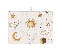 Moon Stars - Tappetino scolapiatti per bancone della cucina, in microfibra, assorbente, riutilizzabile, lavabile, extra large, 45,7 x 61 cm