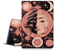Moon Sun Stars Custodia rosa per Samsung Galaxy Tab A7 Lite 8,7" modello 2021 (SM-T220/T225/T227), custodia in pelle PU con angoli di visualizzazione multipli pieghevole per Galaxy Tab A7 2020
