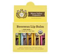 Moon Valley Organics Balsamo Labbra Biologico Cera D’Api Set 5 Pezzi