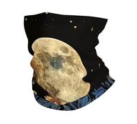 Moon Wildflower And Plant Flower Dreamy Black Uomo Donna Sciarpa al Collo Elastico Decorazione Facciale Durevole Sciarpa A Tubo per Donna Bambini Motocicletta