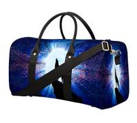 Moon Wolf - Borsone da viaggio per donne, uomini, bambini, ragazze, ragazzi, motivo: lupo galassia, 22,7 l, borsa a tracolla per sport, palestra, viaggi, Colore, 22.7 L, Organizer per borse