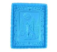 Moon Wolf Photo Frame Stampo in resina Stampi in silicone per San Valentino Casting epossidico per montaggio a parete Decorazione da parete Stampo da appendere alla parete