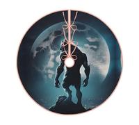 Moon Wolf Warrior Halloween Albero di Natale Gonna 76,2 cm Halloween Albero di Natale Gonna Stuoia Decorazione per Vacanze Interni Esterni Home Decor