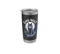 Moon Wolf Wildlife Moonlight Bicchiere termico in acciaio inox doppia parete