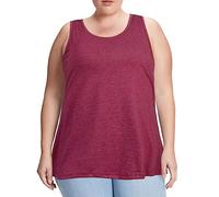 Moon Wood Canotta Donna Estive Oversize, Canottiera Donna Cotone Elasticizzata, Canot Sportiva Palestra, Elegante Girocollo T-Shirt Slim Fit,Roja,4XL