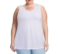 Moon Wood Canotta Donna Estive Oversize, Canottiera Donna Cotone Elasticizzata, Canot Sportiva Palestra, Elegante Girocollo T-Shirt Slim Fit,Blanca,4XL