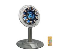 Moonacy - Reattore Arc con luce, lampada ricaricabile a tema supereroe, bellissima decorazione da tavolo multicolore, con scritta “Tony Stark Has A Heart”, controllo touch/remoto