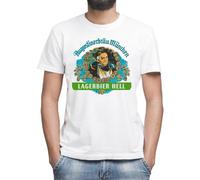 Moonai Augustiner Munich Beer Lagerbier Hell T-Shirt Classica da Uomo Girocollo Maniche Corte Medium