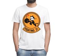 Moonai Fighting 31 Felix The Cat T-Shirt Classica da Uomo Girocollo Maniche Corte Large
