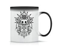 Moonai Hollow Knight Tribal White Tazza da Tè da Caffè in Ceramica Classica Magica Bianca Nera Rosa 330ml, Moonai-Mug-Magic-330ml-DBGDQ