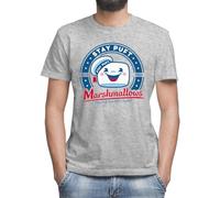 Moonai Marshmallows Stay Puft Even Where Toasted T-Shirt Grigio Classica da Uomo Girocollo Maniche Corte