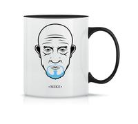 Moonai Mike Portrait Breaking Bad Tazza da Tè da Caffè in Ceramica Classica Magica Bianca Nera Rosa 330ml, Moonai-Mug-Black-330ml-DBGXW