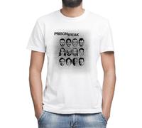 Moonai Prison Break all Characters T-Shirt Classica da Uomo Girocollo Maniche Corte