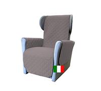 Moonange Copripoltrona 1 posto con Braccioli Seduta 55 cm Impermeabile per Poltrona Antiscivolo Antimacchia Reversibile Antigraffio Antipelo Tortora Scuro