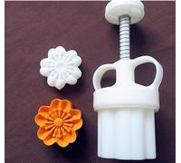 Mooncake Mold Stampo for biscotti Mooncake a forma di coniglio con sacchetto portafortuna a fiore 3D, bianco, 30 g/50 g(B,30g)