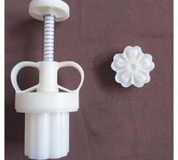Mooncake Mold Stampo for biscotti Mooncake a forma di coniglio con sacchetto portafortuna a fiore 3D, bianco, 30 g/50 g(A,50g)