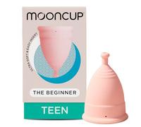Mooncup® Coppetta mestruale per principianti, riutilizzabile, inserto ultra morbido e facile da usare, ideale per flussi abbondanti, taglia Teen, età inferiore a 30 anni (confezione da 1)