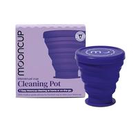 Mooncup® Vasetto per la pulizia della coppetta mestruale, pieghevole e portatile, da usare nel microonde o da riempire con acqua e agitare (confezione da 1)