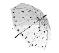 MOONDAME Ombrelli manuali per le donne 3 pieghevoli pioggia Gear Ombrelli modello gatto trasparente anti-UV compatto per viaggi, A