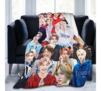 Moonforever Coperta Stray Kids Lee Felix morbida e confortevole coperta in pile di lana per divano, ufficio, auto, campeggio, yoga, viaggi, decorazione per la casa, accogliente coperta da spiaggia in