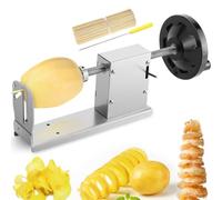 Moongiantgo Affettatrice manuale 3 in 1 in acciaio inox a spirale per patate dolci, zucchine, carote, cetrioli