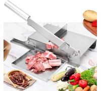 Moongiantgo Affettatrice Manuale per Costolette Taglierina Manuale per Carne Ossea Biltong Slicer in Acciaio Inox con Scala per Erbe Aromatiche Salame Prosciutto Pancetta Verdure Ginseng (KD0270)