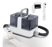 Moongiantgo Lavatappeti Portatile con Vapore/Calda/Fredda, Lava Tappezzeria 1300W, Aspirazione 13kPa, Serbatoi Separabile 1.2L+1.4L, Pulitore Macchie per Scale/Divano/Auto/Moquette/Tappeti (Bianco)