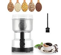 Moongiantgo Macinacaffe Elettrico 200W 14500rpm, Mulino Portatile per Cereali 300ml, Smash Multifunzione Ultrafine, Acciaio Inossidabile, Ideale per Materiali Secchi, Spezie, Erbe, Caffè (Argento)