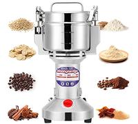 Moongiantgo Mulino Elettrico per Cereali 700g Acciaio Inossidabile, 2500W 36000RPM Motore Commerciale & Rettifica Superfine 30s, Protezione da Sovraccarico & Open-Cover-Stop, Per Grano, Spezie, Ecc.