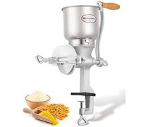 Moongiantgo Mulino Manuale per Cereali con Tramoggia Grande da 13cm & Morsetto da Tavolo da 4cm, Finezza di Macinatura Regolabile, Macina a Mano in Ghisa, per Noci, Caffè, Semi, Mais, Spezie