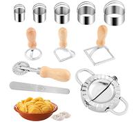 Moongiantgo Stampo Ravioli Dumpling Maker Stampo Ravioli Set (Tagliarulli a Manico Corto, Tondo Piccolo, a Forma di Cuore, Quadrato, Taglierina, Stampo Ravioli, Cucchiaio per il Ripieno di Carne)