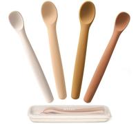Moonkie Cucchiaio In Silicone Per Bambini, Set Da 4 Pezzi Per Svezzamento, Punta Morbida Per Prime Pappe, Ideale Per Autoalimentazione E Baby-Led Weaning
