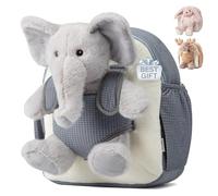 Moonkie Hug & Go™ Zaino Bambino, Zainetto Bambina Elefante con Giochi Rimovibile, Zainetto Asilo 1 2 3 Anni, Zaini per Bambini, con Cinturine Regolabili, Regali Bambini per Asilo & Viaggio