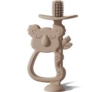 Moonkie Massaggia Gengive Neonati, Giochi Dentizione Neonato Silicone, Spazzolino Bambini Senza BPA, Gioco Gengive Neonato 6-12 Mesi, Gioco per Dentini Neonato, Regali Neonato(Koala Taupe Caldo)