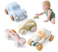 Moonkie Surf & Go Macchinine per Bambini, Set da 5, Regalo Bambino 1 2 3 Anno, Giochi Bambini in Silicone 6 Mesi+, Senza BPA, Massaggia Gengive Neonati, per Maschi e Femmine, Giochi Montessori