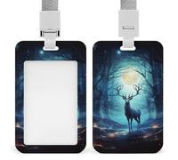 Moonlight Deer ID porta badge carino lavoro nome clip con cordino Duty verticale carta di protezione custodia per lavoro ufficio infermiera insegnante di medicina donne
