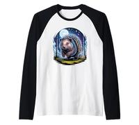 Moonlight Forest Istrice Istrici Aculeo Maiale Maglia con Maniche Raglan