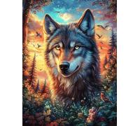 Moonlight Gray Wolf Rompicapo 1000 Pezzi Per Regalo Di Battesimo Cartone Spesso Per Bambini Animal Plant Fairy Tale Tema Baby Per Attività Educativa Con Confezione Regalo Da Passatempo 1000 PCS