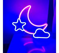Moonlight - Luce al neon a LED a forma di nuvola con cielo stellato, a LED, a forma di anime, adatta per feste di compleanno, sala giochi, bar, camera da letto, sfondo decorazione USB o 3AA alimentata