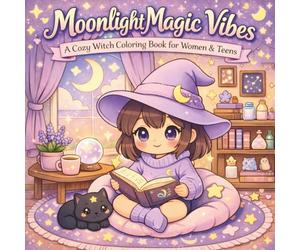 Moonlight Magic Vibes: A Cozy Witch Coloring Book for Women & Teens