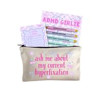 Moonlight Makers Funny Office Supplies Gift Set - ADHD Girlie Pen Set, I Made A List Notepad, Hyperfixation Zipper Pouch - Cute Stationery Sets for Women, Funny Gifts for Friends and Coworkers