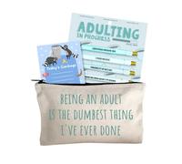 Moonlight Makers Funny Office Supplies Gift Set - Adulting Pen Set, Today's Garbage Notepad, Being An Adult Zipper Pouch - Cute Stationery Sets for Women, Funny Gifts for Friends and Coworkers